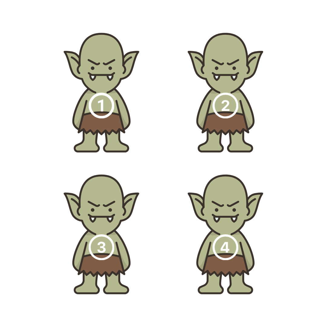 a picture of four goblins